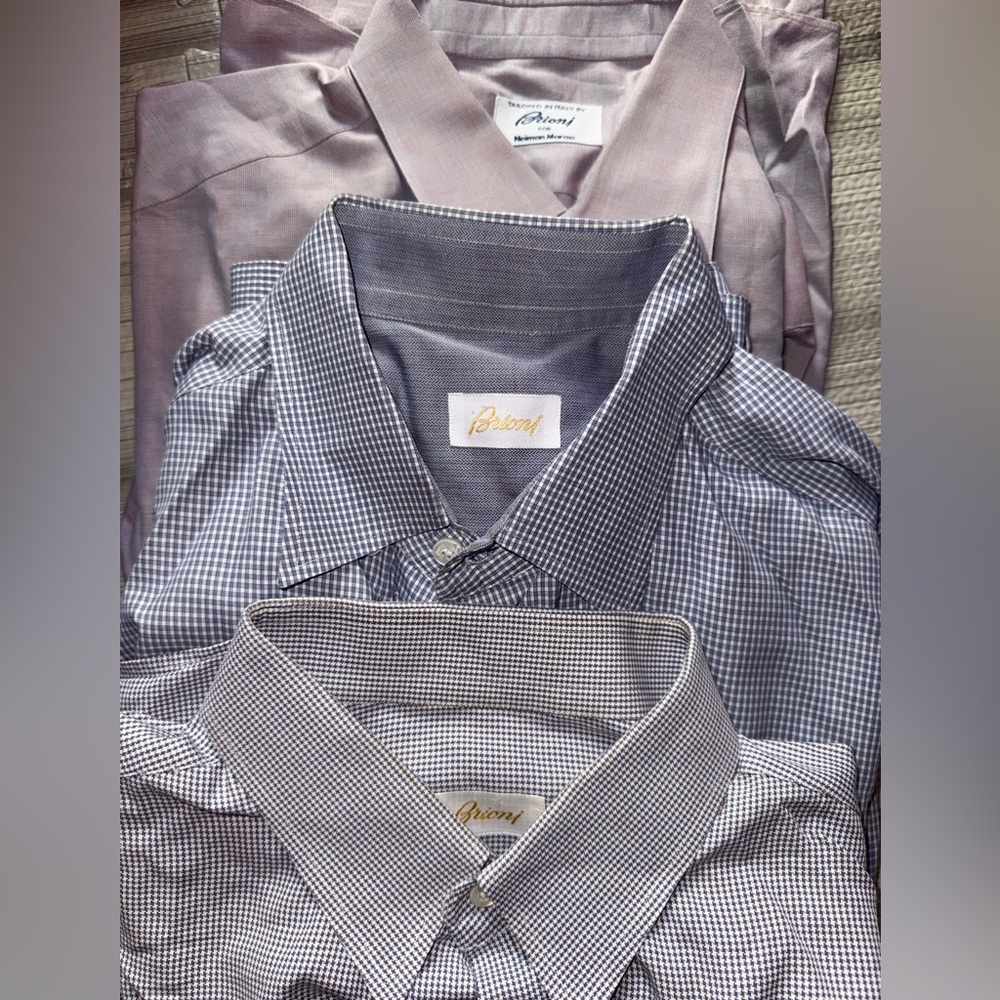 Brioni Men's Gingham Shirt sets bundle